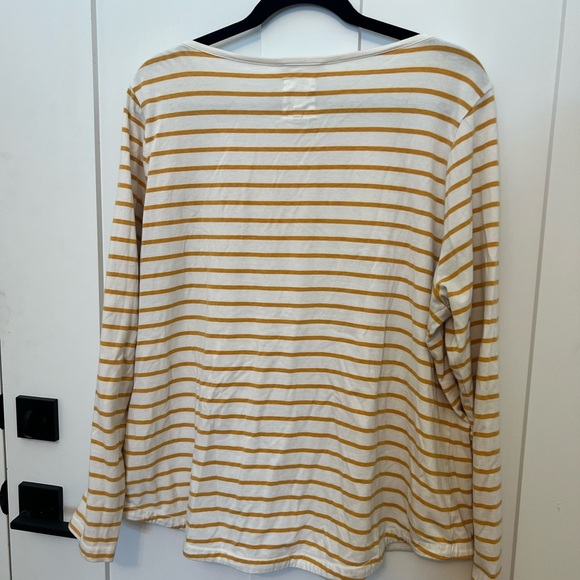 Fat Face Striped Essential Classic Breton Cotton Top Natural yellow Size US 14 - Picture 7 of 12